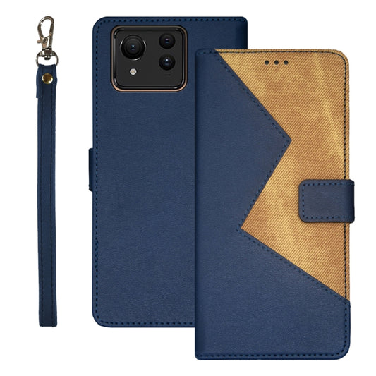 For ASUS Zenfone 11 Ultra idewei Two-color Splicing Leather Phone Case(Blue) - ASUS Cases by idewei | Online Shopping South Africa | PMC Jewellery | Buy Now Pay Later Mobicred