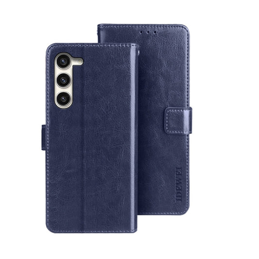 For Samsung Galaxy S24+ 5G idewei Crazy Horse Texture Leather Phone Case(Blue) - Galaxy S24+ 5G Cases by idewei | Online Shopping South Africa | PMC Jewellery | Buy Now Pay Later Mobicred