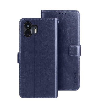 For Nothing Phone 2 idewei Crazy Horse Texture Leather Phone Case with Holder(Blue) - More Brand by idewei | Online Shopping South Africa | PMC Jewellery | Buy Now Pay Later Mobicred