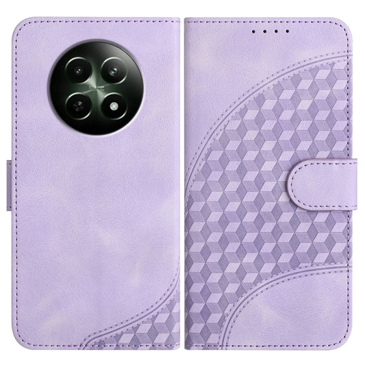 For Realme 12 5G Global YX0060 Elephant Head Embossed Phone Leather Case with Lanyard(Light Purple) - Realme Cases by PMC Jewellery | Online Shopping South Africa | PMC Jewellery | Buy Now Pay Later Mobicred