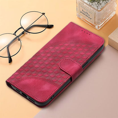 For Realme C67 4G Global YX0060 Elephant Head Embossed Phone Leather Case with Lanyard(Rose Red) - C67 Cases by PMC Jewellery | Online Shopping South Africa | PMC Jewellery | Buy Now Pay Later Mobicred