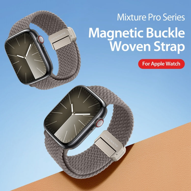 For Apple Watch SE 2023 44mm DUX DUCIS Mixture Pro Series Magnetic Buckle Nylon Braid Watch Band(Clay) - Watch Bands by DUX DUCIS | Online Shopping South Africa | PMC Jewellery | Buy Now Pay Later Mobicred