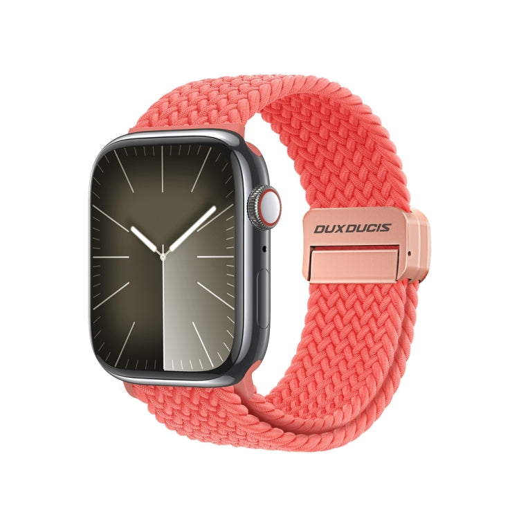 For Apple Watch SE 2023 44mm DUX DUCIS Mixture Pro Series Magnetic Buckle Nylon Braid Watch Band(Guava) - Watch Bands by DUX DUCIS | Online Shopping South Africa | PMC Jewellery | Buy Now Pay Later Mobicred