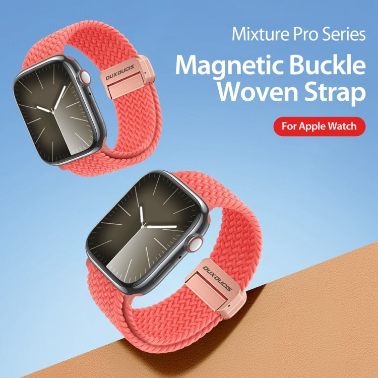 For Apple Watch SE 2023 44mm DUX DUCIS Mixture Pro Series Magnetic Buckle Nylon Braid Watch Band(Guava) - Watch Bands by DUX DUCIS | Online Shopping South Africa | PMC Jewellery | Buy Now Pay Later Mobicred