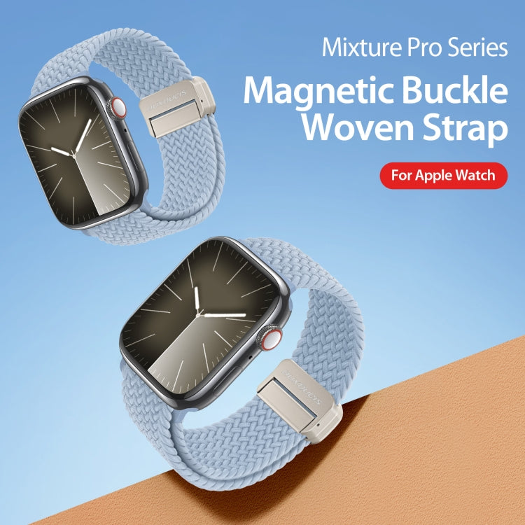 For Apple Watch SE 2023 44mm DUX DUCIS Mixture Pro Series Magnetic Buckle Nylon Braid Watch Band(Light Blue) - Watch Bands by DUX DUCIS | Online Shopping South Africa | PMC Jewellery | Buy Now Pay Later Mobicred