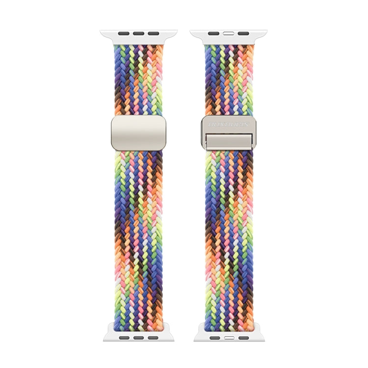 For Apple Watch SE 2023 44mm DUX DUCIS Mixture Pro Series Magnetic Buckle Nylon Braid Watch Band(New Rainbow) - Watch Bands by DUX DUCIS | Online Shopping South Africa | PMC Jewellery | Buy Now Pay Later Mobicred