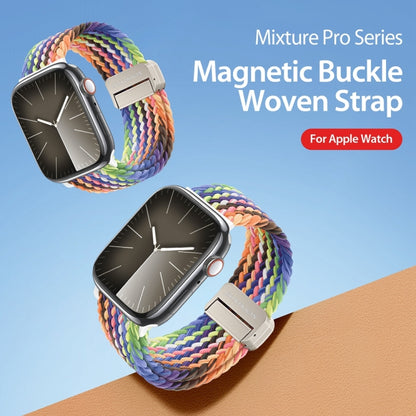 For Apple Watch SE 2023 44mm DUX DUCIS Mixture Pro Series Magnetic Buckle Nylon Braid Watch Band(New Rainbow) - Watch Bands by DUX DUCIS | Online Shopping South Africa | PMC Jewellery | Buy Now Pay Later Mobicred