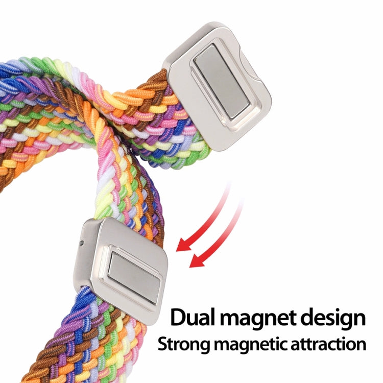 For Apple Watch SE 2023 44mm DUX DUCIS Mixture Pro Series Magnetic Buckle Nylon Braid Watch Band(New Rainbow) - Watch Bands by DUX DUCIS | Online Shopping South Africa | PMC Jewellery | Buy Now Pay Later Mobicred