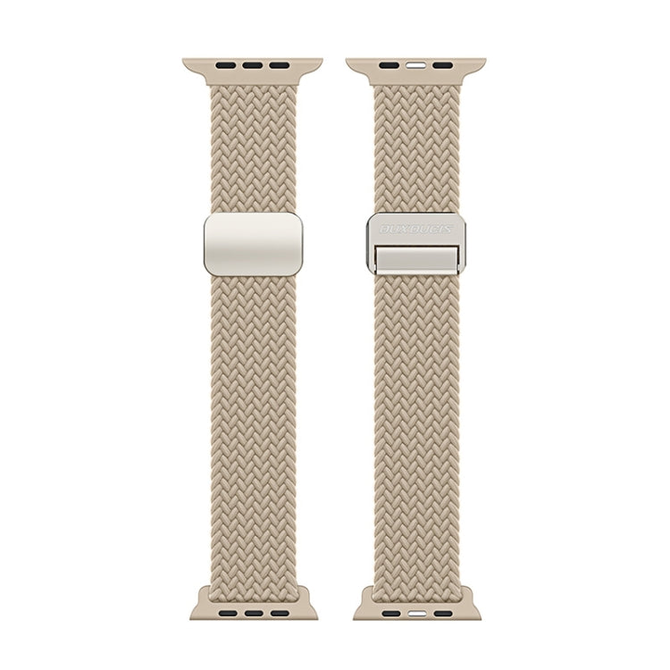 For Apple Watch SE 2023 40mm DUX DUCIS Mixture Pro Series Magnetic Buckle Nylon Braid Watch Band(Beige) - Watch Bands by DUX DUCIS | Online Shopping South Africa | PMC Jewellery | Buy Now Pay Later Mobicred