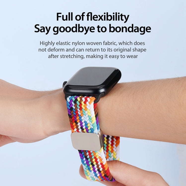 For Apple Watch SE 2023 40mm DUX DUCIS Mixture Pro Series Magnetic Buckle Nylon Braid Watch Band(Rainbow) - Watch Bands by DUX DUCIS | Online Shopping South Africa | PMC Jewellery | Buy Now Pay Later Mobicred