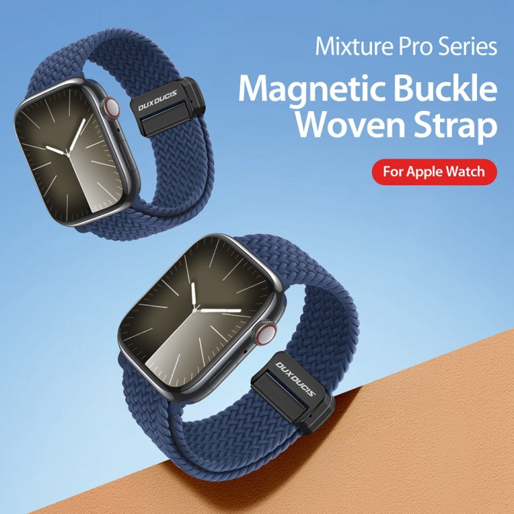 For Apple Watch Series 9 45mm DUX DUCIS Mixture Pro Series Magnetic Buckle Nylon Braid Watch Band(Storm Blue) - Watch Bands by DUX DUCIS | Online Shopping South Africa | PMC Jewellery | Buy Now Pay Later Mobicred