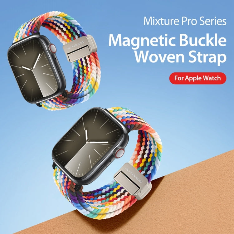 For Apple Watch Series 9 41mm DUX DUCIS Mixture Pro Series Magnetic Buckle Nylon Braid Watch Band(Rainbow) - Watch Bands by DUX DUCIS | Online Shopping South Africa | PMC Jewellery | Buy Now Pay Later Mobicred