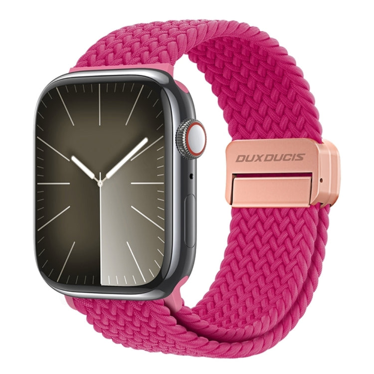 For Apple Watch Series 9 41mm DUX DUCIS Mixture Pro Series Magnetic Buckle Nylon Braid Watch Band(Raspberry Color) - Watch Bands by DUX DUCIS | Online Shopping South Africa | PMC Jewellery | Buy Now Pay Later Mobicred