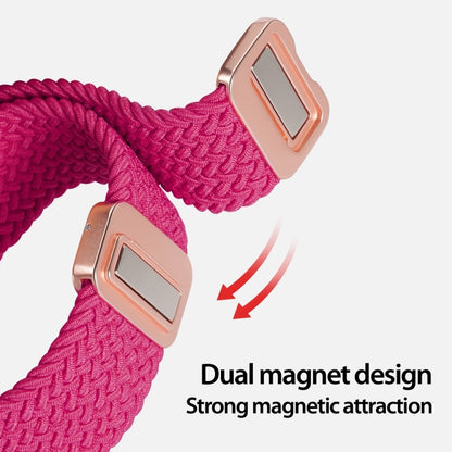 For Apple Watch Series 8 41mm DUX DUCIS Mixture Pro Series Magnetic Buckle Nylon Braid Watch Band(Raspberry Color) - Watch Bands by DUX DUCIS | Online Shopping South Africa | PMC Jewellery | Buy Now Pay Later Mobicred