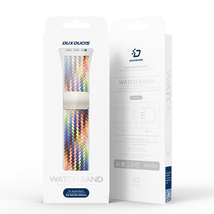 For Apple Watch Series 8 41mm DUX DUCIS Mixture Pro Series Magnetic Buckle Nylon Braid Watch Band(New Rainbow) - Watch Bands by DUX DUCIS | Online Shopping South Africa | PMC Jewellery | Buy Now Pay Later Mobicred