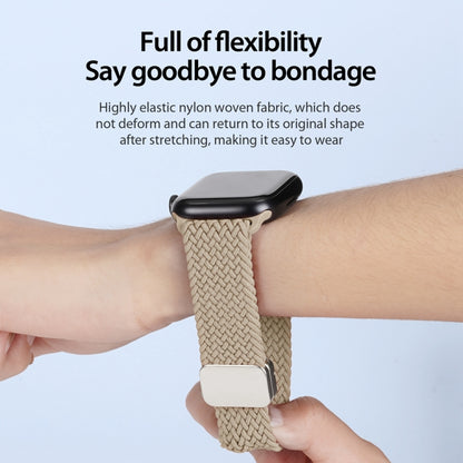 For Apple Watch Series 8 45mm DUX DUCIS Mixture Pro Series Magnetic Buckle Nylon Braid Watch Band(Beige) - Watch Bands by DUX DUCIS | Online Shopping South Africa | PMC Jewellery | Buy Now Pay Later Mobicred