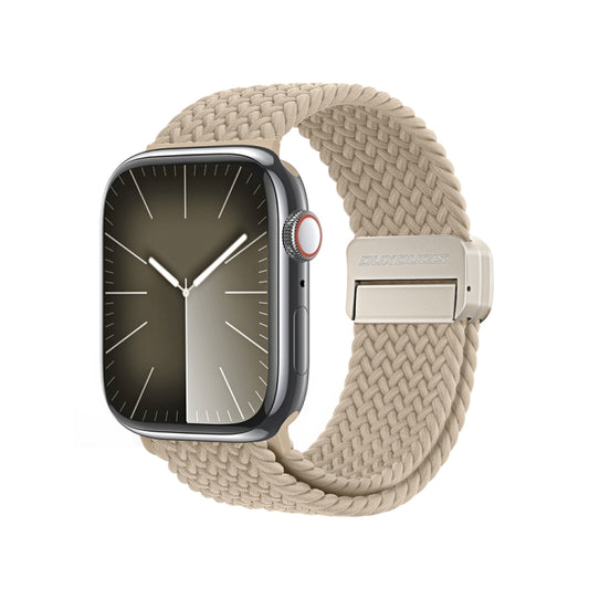 For Apple Watch SE 2022 44mm DUX DUCIS Mixture Pro Series Magnetic Buckle Nylon Braid Watch Band(Beige) - Watch Bands by DUX DUCIS | Online Shopping South Africa | PMC Jewellery | Buy Now Pay Later Mobicred