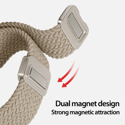 For Apple Watch SE 2022 44mm DUX DUCIS Mixture Pro Series Magnetic Buckle Nylon Braid Watch Band(Beige) - Watch Bands by DUX DUCIS | Online Shopping South Africa | PMC Jewellery | Buy Now Pay Later Mobicred