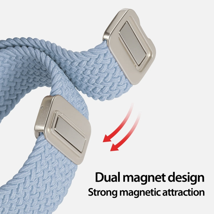 For Apple Watch SE 2022 44mm DUX DUCIS Mixture Pro Series Magnetic Buckle Nylon Braid Watch Band(Light Blue) - Watch Bands by DUX DUCIS | Online Shopping South Africa | PMC Jewellery | Buy Now Pay Later Mobicred