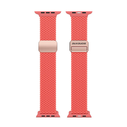 For Apple Watch Series 7 45mm DUX DUCIS Mixture Pro Series Magnetic Buckle Nylon Braid Watch Band(Guava) - Watch Bands by DUX DUCIS | Online Shopping South Africa | PMC Jewellery | Buy Now Pay Later Mobicred