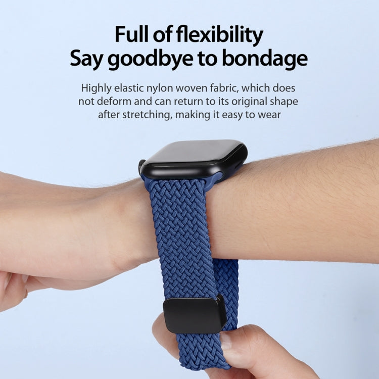 For Apple Watch Series 7 45mm DUX DUCIS Mixture Pro Series Magnetic Buckle Nylon Braid Watch Band(Storm Blue) - Watch Bands by DUX DUCIS | Online Shopping South Africa | PMC Jewellery | Buy Now Pay Later Mobicred