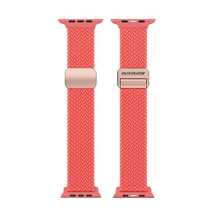 For Apple Watch SE 40mm DUX DUCIS Mixture Pro Series Magnetic Buckle Nylon Braid Watch Band(Guava) - Watch Bands by DUX DUCIS | Online Shopping South Africa | PMC Jewellery | Buy Now Pay Later Mobicred