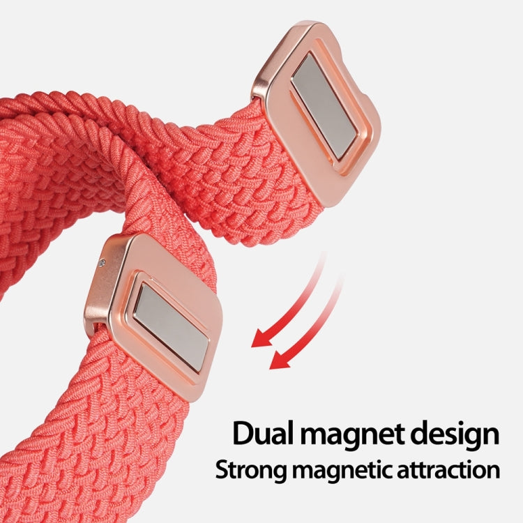 For Apple Watch SE 40mm DUX DUCIS Mixture Pro Series Magnetic Buckle Nylon Braid Watch Band(Guava) - Watch Bands by DUX DUCIS | Online Shopping South Africa | PMC Jewellery | Buy Now Pay Later Mobicred