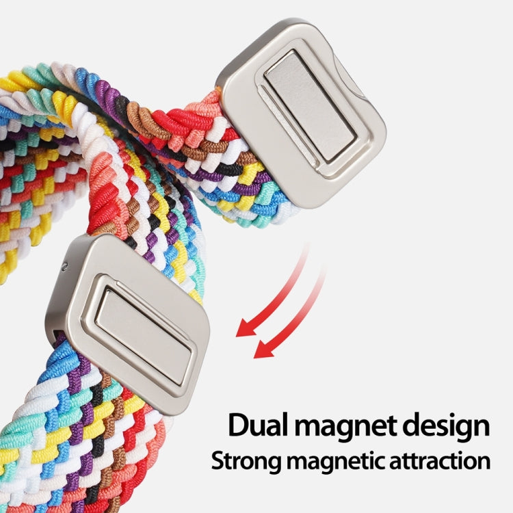 For Apple Watch SE 40mm DUX DUCIS Mixture Pro Series Magnetic Buckle Nylon Braid Watch Band(Rainbow) - Watch Bands by DUX DUCIS | Online Shopping South Africa | PMC Jewellery | Buy Now Pay Later Mobicred