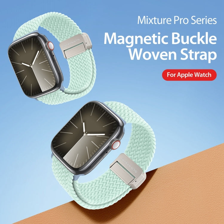 For Apple Watch Series 5 44mm DUX DUCIS Mixture Pro Series Magnetic Buckle Nylon Braid Watch Band(Light Mint) - Watch Bands by DUX DUCIS | Online Shopping South Africa | PMC Jewellery | Buy Now Pay Later Mobicred