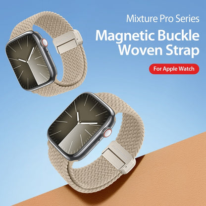 For Apple Watch Series 2 42mm DUX DUCIS Mixture Pro Series Magnetic Buckle Nylon Braid Watch Band(Beige) - Watch Bands by DUX DUCIS | Online Shopping South Africa | PMC Jewellery | Buy Now Pay Later Mobicred