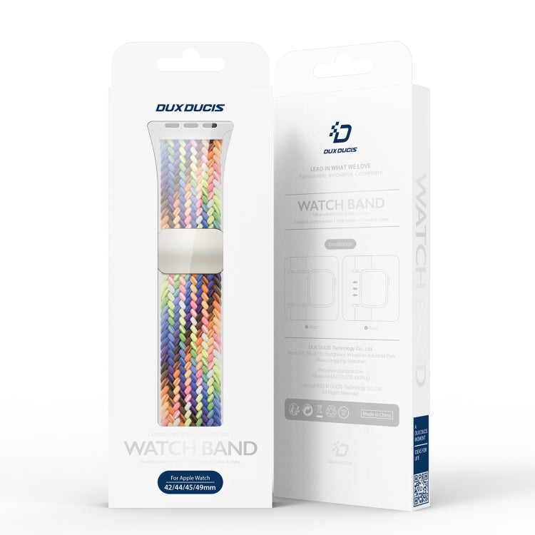 For Apple Watch Series 2 38mm DUX DUCIS Mixture Pro Series Magnetic Buckle Nylon Braid Watch Band(New Rainbow) - Watch Bands by DUX DUCIS | Online Shopping South Africa | PMC Jewellery | Buy Now Pay Later Mobicred