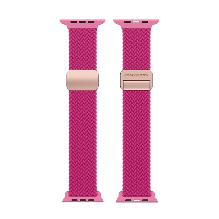 For Apple Watch Series 10 46mm DUX DUCIS Mixture Pro Series Magnetic Buckle Nylon Braid Watch Band(Raspberry Color) - Watch Bands by DUX DUCIS | Online Shopping South Africa | PMC Jewellery | Buy Now Pay Later Mobicred