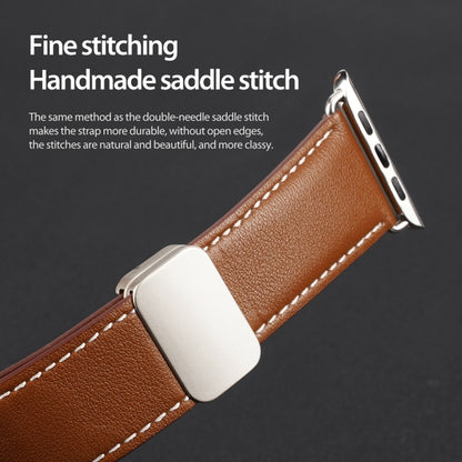 For Apple Watch Series 6 44mm DUX DUCIS YA Series Magnetic Buckle Genuine Leather Watch Band(Brown) - Watch Bands by DUX DUCIS | Online Shopping South Africa | PMC Jewellery | Buy Now Pay Later Mobicred