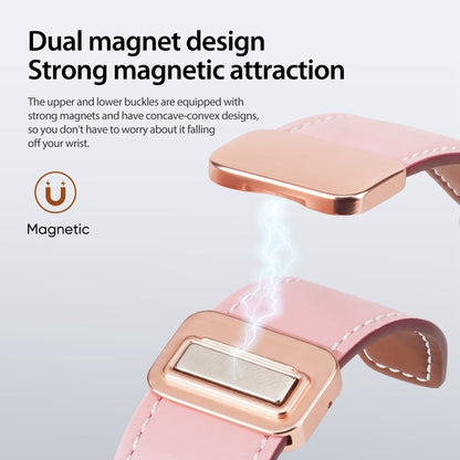 For Apple Watch Series 2 42mm DUX DUCIS YA Series Magnetic Buckle Genuine Leather Watch Band(Pink) - Watch Bands by DUX DUCIS | Online Shopping South Africa | PMC Jewellery | Buy Now Pay Later Mobicred