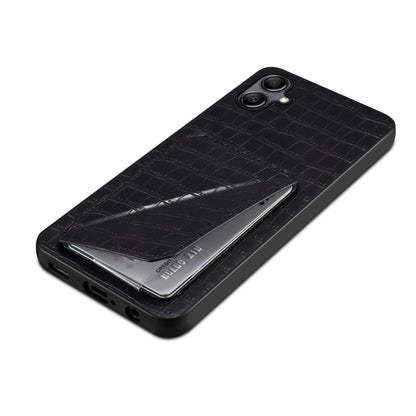 For Samsung Galaxy S24+ 5G Denior Imitation Crocodile Leather Back Phone Case with Holder(Black) - Galaxy S24+ 5G Cases by Denior | Online Shopping South Africa | PMC Jewellery | Buy Now Pay Later Mobicred