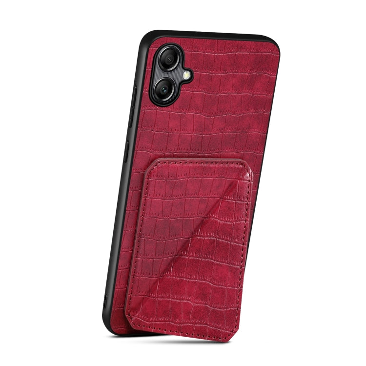 For Samsung Galaxy S24+ 5G Denior Imitation Crocodile Leather Back Phone Case with Holder(Rose Red) - Galaxy S24+ 5G Cases by Denior | Online Shopping South Africa | PMC Jewellery | Buy Now Pay Later Mobicred