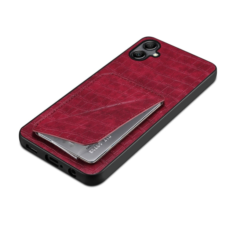 For Samsung Galaxy S24 Ultra 5G Denior Imitation Crocodile Leather Back Phone Case with Holder(Rose Red) - Galaxy S24 Ultra 5G Cases by Denior | Online Shopping South Africa | PMC Jewellery | Buy Now Pay Later Mobicred