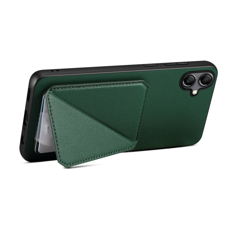 For Samsung Galaxy S24 Ultra 5G Denior Imitation Calf Leather Back Phone Case with Holder(Green) - Galaxy S24 Ultra 5G Cases by Denior | Online Shopping South Africa | PMC Jewellery | Buy Now Pay Later Mobicred