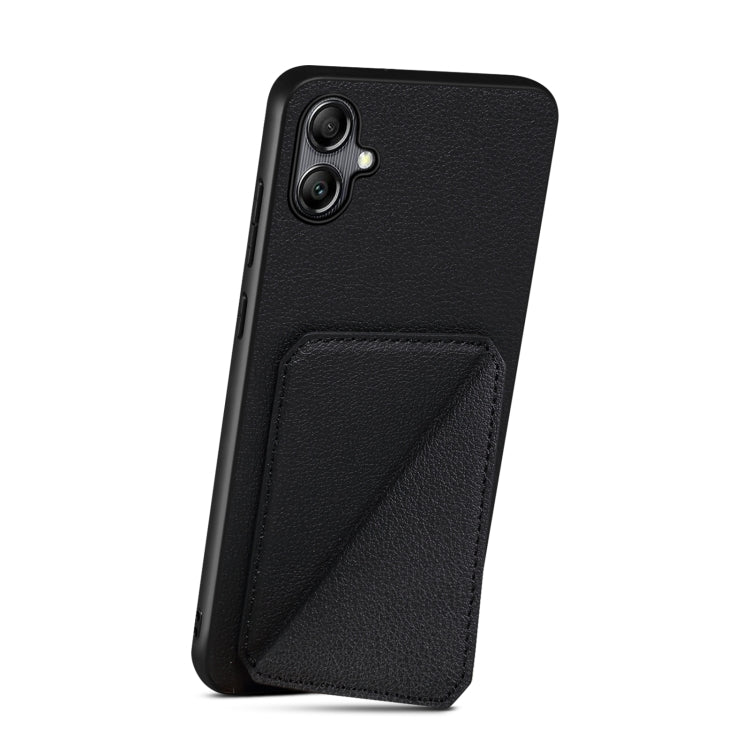 For Samsung Galaxy S24 Ultra 5G Denior Imitation Calf Leather Back Phone Case with Holder(Black) - Galaxy S24 Ultra 5G Cases by Denior | Online Shopping South Africa | PMC Jewellery | Buy Now Pay Later Mobicred