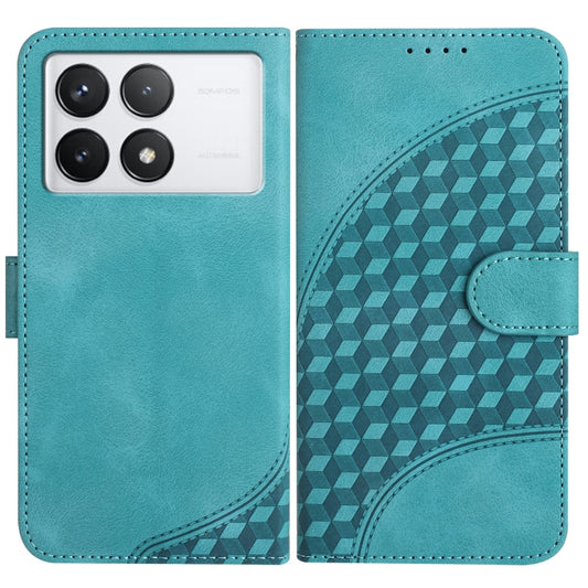 For Xiaomi Redmi K70 YX0060 Elephant Head Embossed Phone Leather Case with Lanyard(Light Blue) - K70 Cases by PMC Jewellery | Online Shopping South Africa | PMC Jewellery | Buy Now Pay Later Mobicred