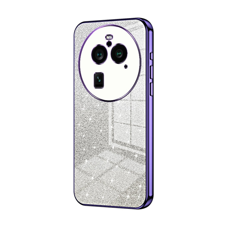 For OPPO Find X6 Pro Gradient Glitter Powder Electroplated Phone Case(Purple) - OPPO Cases by PMC Jewellery | Online Shopping South Africa | PMC Jewellery | Buy Now Pay Later Mobicred