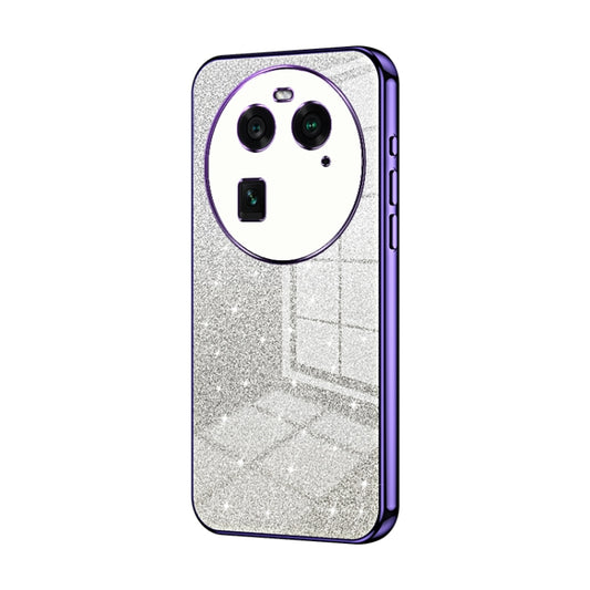 For OPPO Find X6 Gradient Glitter Powder Electroplated Phone Case(Purple) - OPPO Cases by PMC Jewellery | Online Shopping South Africa | PMC Jewellery | Buy Now Pay Later Mobicred