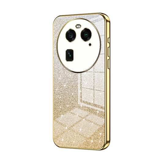 For OPPO Find X6 Gradient Glitter Powder Electroplated Phone Case(Gold) - OPPO Cases by PMC Jewellery | Online Shopping South Africa | PMC Jewellery | Buy Now Pay Later Mobicred