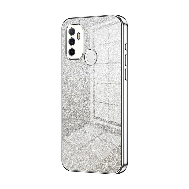 For OPPO A53 2020 / A32 / A11s  Gradient Glitter Powder Electroplated Phone Case(Silver) - OPPO Cases by PMC Jewellery | Online Shopping South Africa | PMC Jewellery | Buy Now Pay Later Mobicred