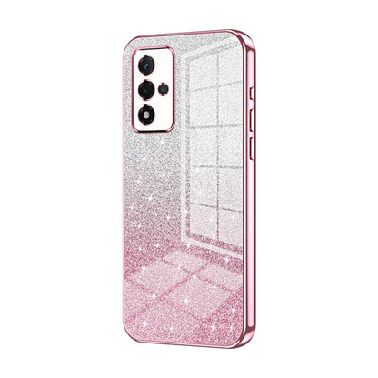 For OPPO A93s 5G Gradient Glitter Powder Electroplated Phone Case(Pink) - OPPO Cases by PMC Jewellery | Online Shopping South Africa | PMC Jewellery | Buy Now Pay Later Mobicred