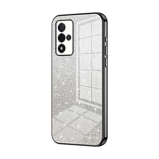 For OPPO A93s 5G Gradient Glitter Powder Electroplated Phone Case(Black) - OPPO Cases by PMC Jewellery | Online Shopping South Africa | PMC Jewellery | Buy Now Pay Later Mobicred