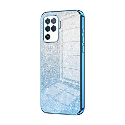 For OPPO A94 4G Gradient Glitter Powder Electroplated Phone Case(Blue) - OPPO Cases by PMC Jewellery | Online Shopping South Africa | PMC Jewellery | Buy Now Pay Later Mobicred
