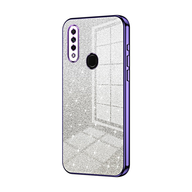 For OPPO A8 / A31 2020 Gradient Glitter Powder Electroplated Phone Case(Purple) - OPPO Cases by PMC Jewellery | Online Shopping South Africa | PMC Jewellery | Buy Now Pay Later Mobicred