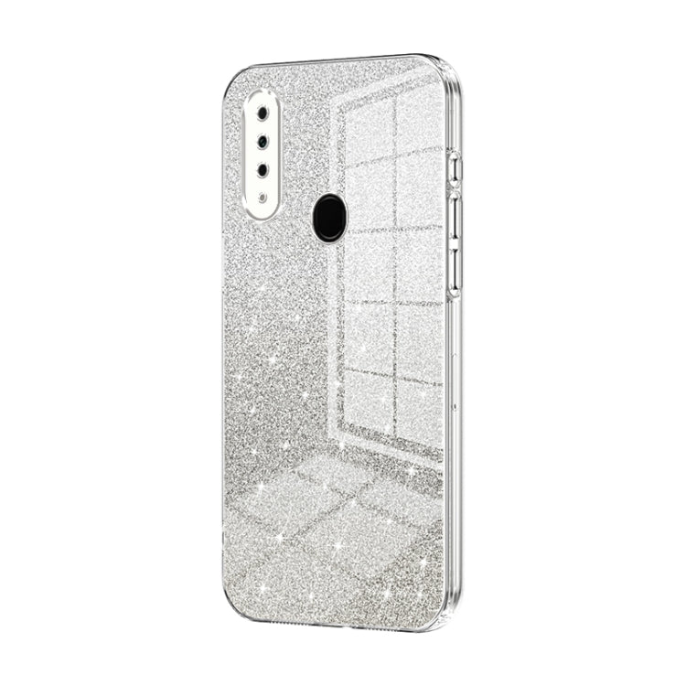 For OPPO A8 / A31 2020 Gradient Glitter Powder Electroplated Phone Case(Transparent) - OPPO Cases by PMC Jewellery | Online Shopping South Africa | PMC Jewellery | Buy Now Pay Later Mobicred