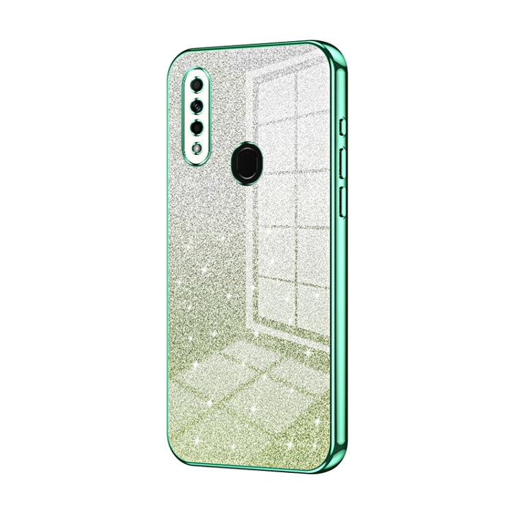For OPPO A8 / A31 2020 Gradient Glitter Powder Electroplated Phone Case(Green) - OPPO Cases by PMC Jewellery | Online Shopping South Africa | PMC Jewellery | Buy Now Pay Later Mobicred